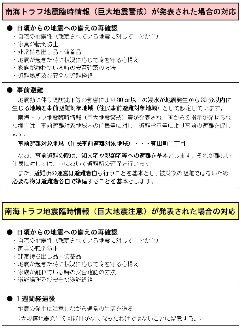 南海トラフ地震臨時情報２