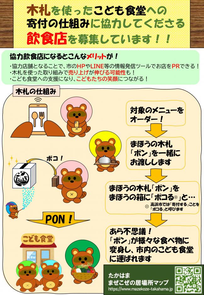 協力飲食店募集チラシ